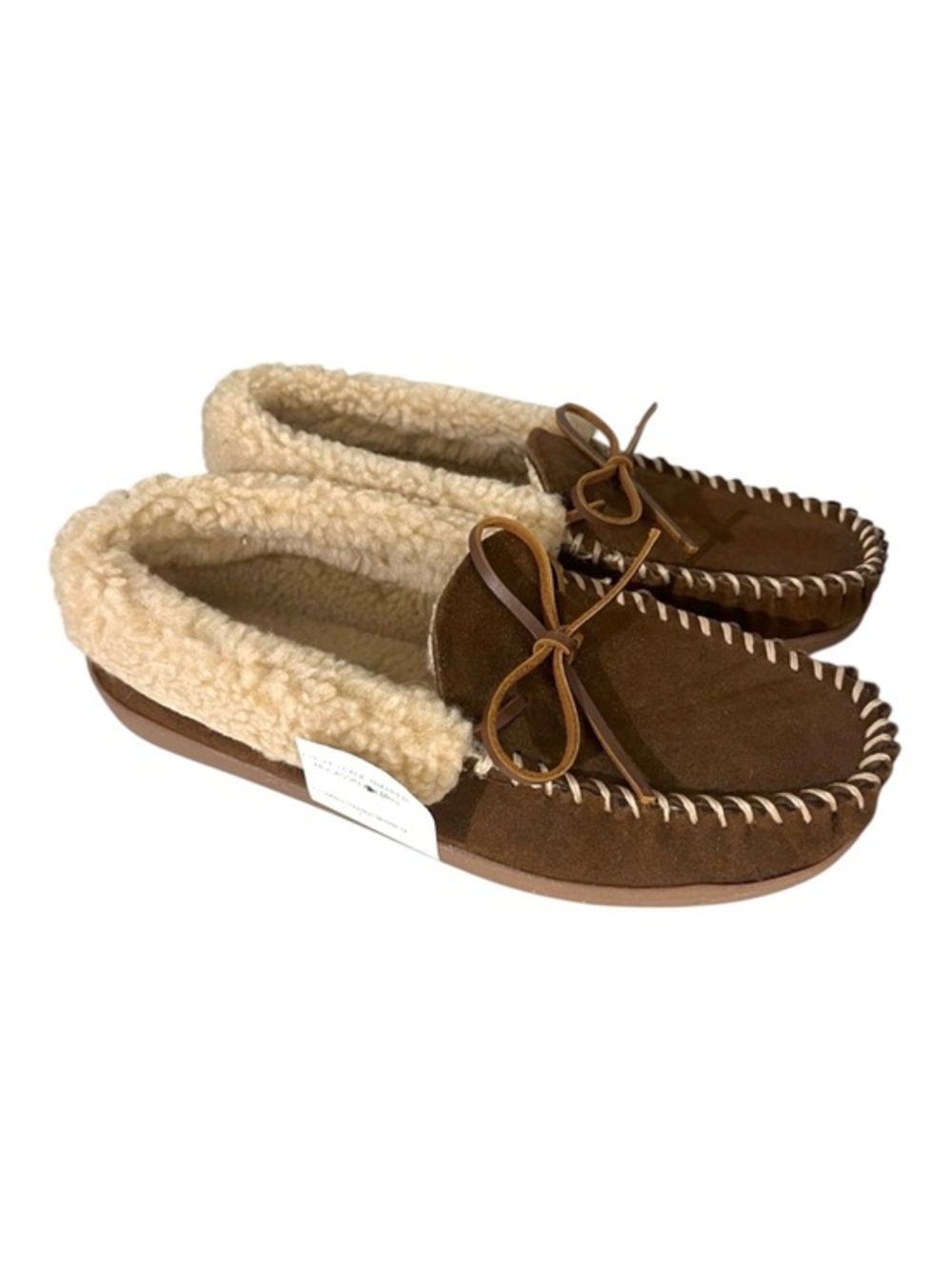 New Minnetonka Men’s Suede Cade Moccasins Slippers Size 9 Whiskey NWT